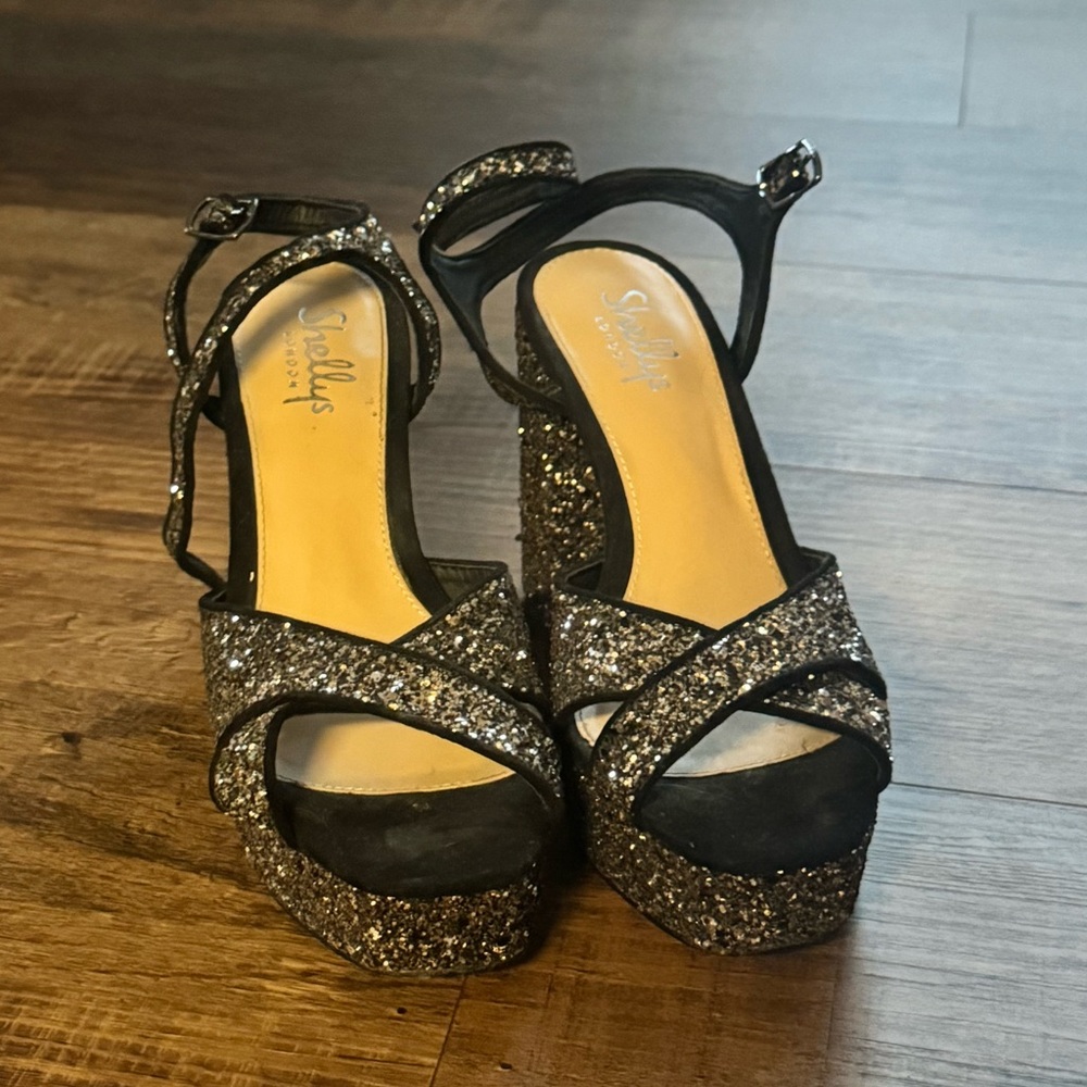 Suede & glitter disco shoes